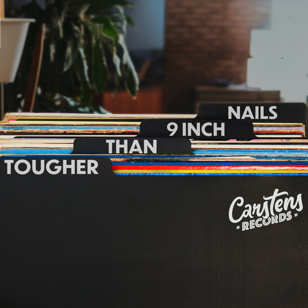 Heavy Duty Blank Vinyl Record Dividers | Black | 12" LP Record Dividers with Tabs