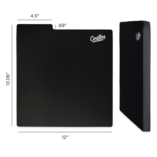 Heavy Duty Blank Vinyl Record Dividers | Black | 12" LP Record Dividers with Tabs