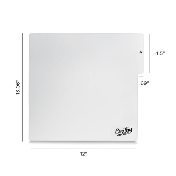Heavy Duty A-Z Vinyl Record Dividers | For Side Browsing | White | 12" LP Record Dividers with Tabs