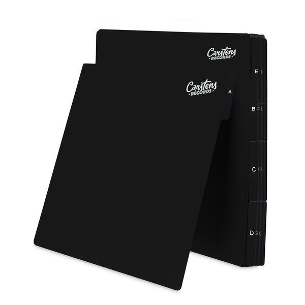 Heavy Duty A-Z Vinyl Record Dividers | Black | For Side Browsing | 12" LP Record Dividers with Tabs