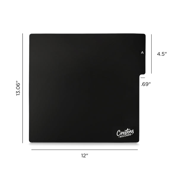 Heavy Duty A-Z Vinyl Record Dividers | Black | For Side Browsing | 12" LP Record Dividers with Tabs