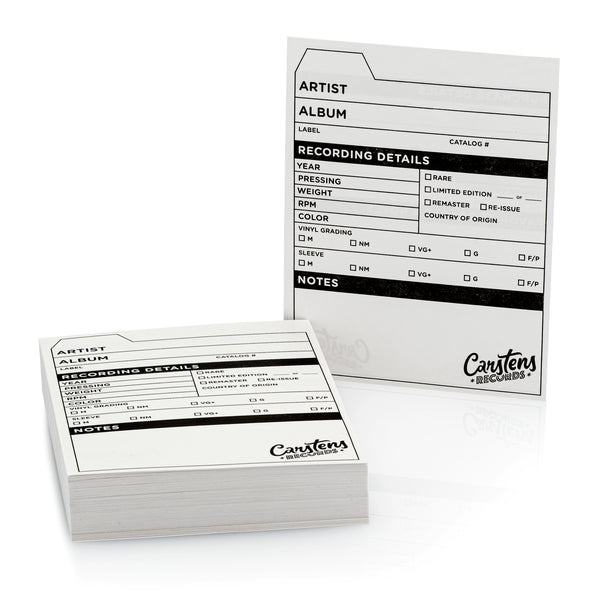 Carstens Records Collector Catalog Cards, 4 x 5.25 IN, White, 100 PK