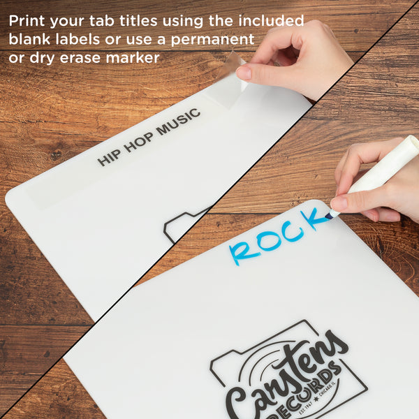 Extremely Heavy Duty Vinyl Record Dividers | 12" LP Record Dividers with Tabs | Vinyl Record Organizer Tabs for Retail & Collectors