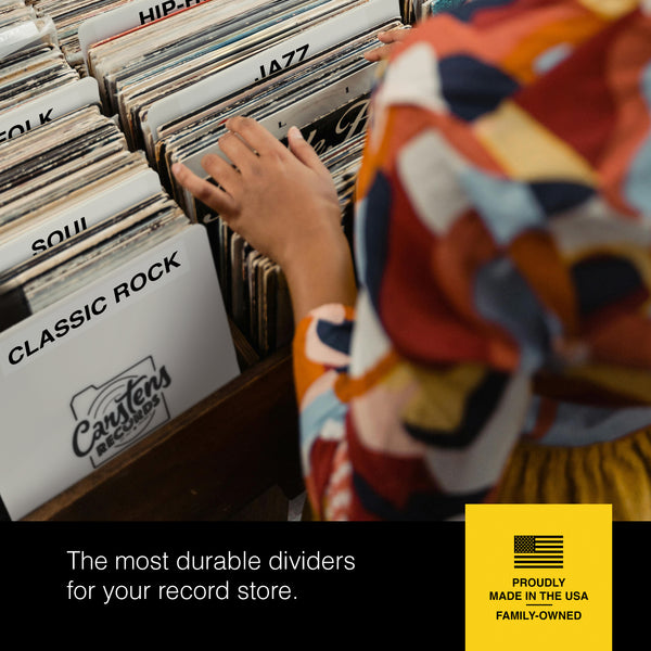 Extremely Heavy Duty Vinyl Record Dividers | 12" LP Record Dividers with Tabs | Vinyl Record Organizer Tabs for Retail & Collectors