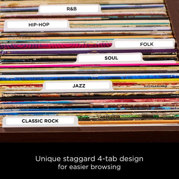 Heavy Duty Vinyl Record Dividers | 12" LP Record Dividers with Tabs | Vinyl Record Organizer Tabs for Vinyl Album Collectors