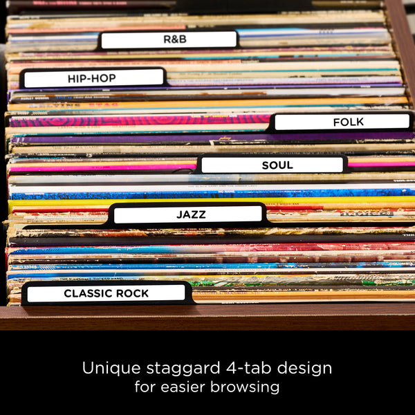 Heavy Duty Vinyl Record Dividers | 12" LP Record Dividers with Tabs | Vinyl Record Organizer Tabs for Vinyl Album Collectors