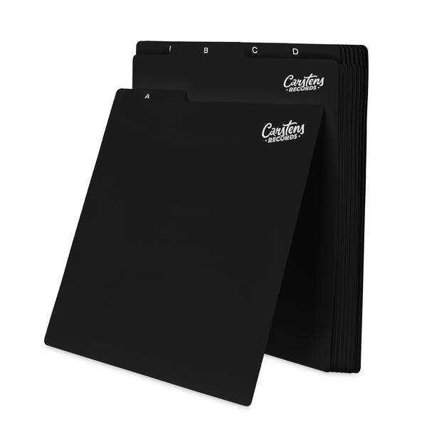Heavy Duty A-Z Vinyl Record Dividers | For Top Browsing | Black | 12" LP Record Dividers with Tabs